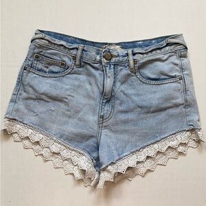 Free People Mid Rise Crochet Boho Shorts